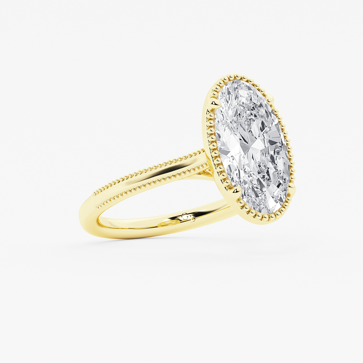 Additional Image 1 for  2 ctw Moval Lab Grown Diamond Vintage Solitaire Engagement Ring