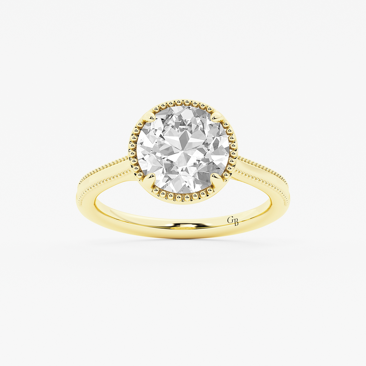 3 ctw Old European Cut Lab Grown Diamond Vintage Solitaire Engagement Ring