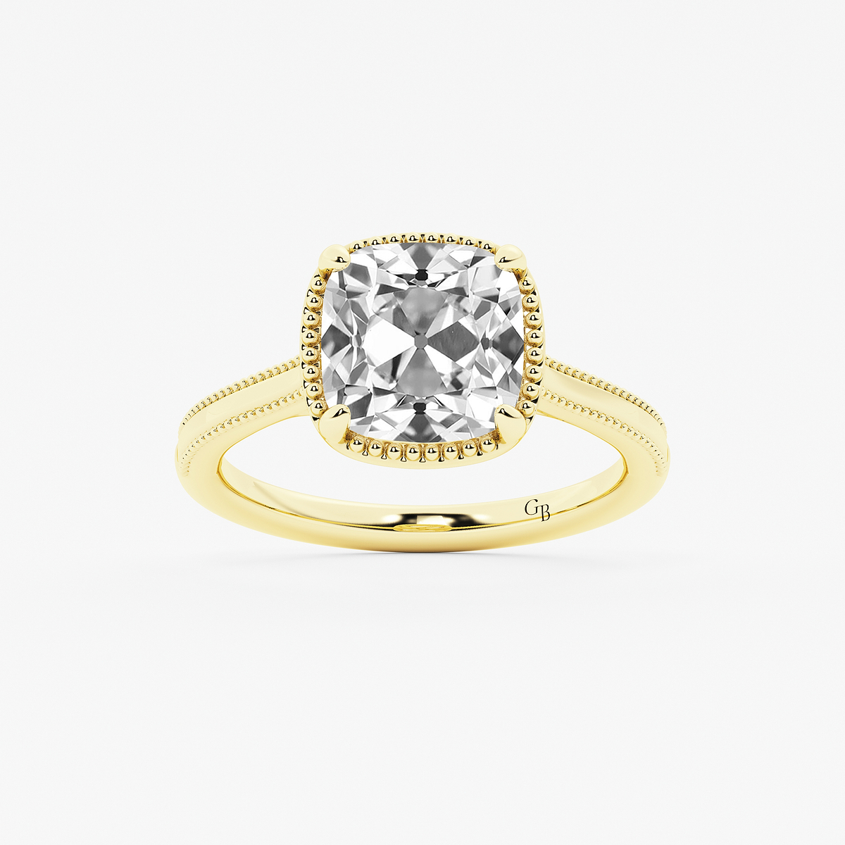 2 ctw Cushion Old Mine Cut Lab Grown Diamond Lab Grown Diamond Vintage Solitaire Engagement Ring