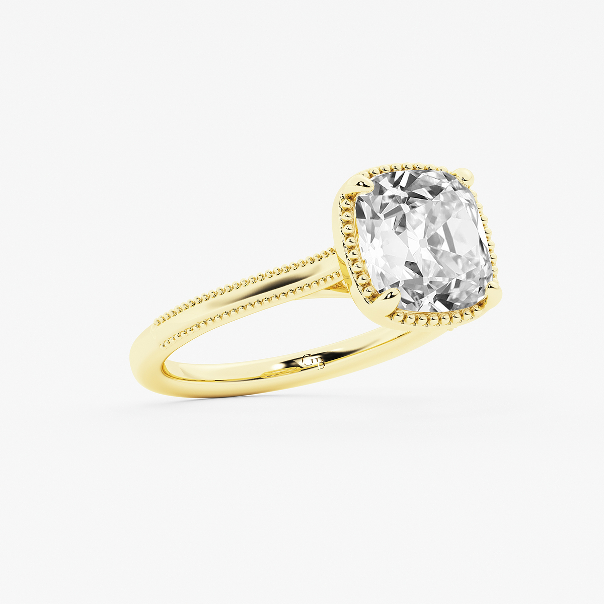 Additional Image 1 for  2 ctw Cushion Old Mine Cut Lab Grown Diamond Lab Grown Diamond Vintage Solitaire Engagement Ring