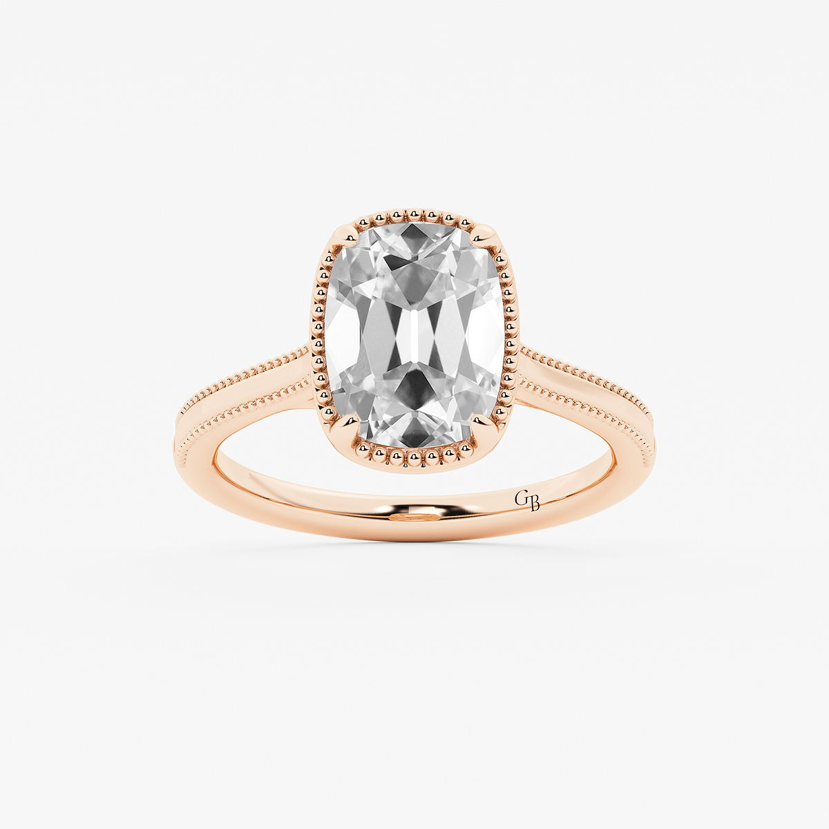 2 ctw Elongated Cushion Lab Grown Diamond Vintage Solitaire Engagement Ring