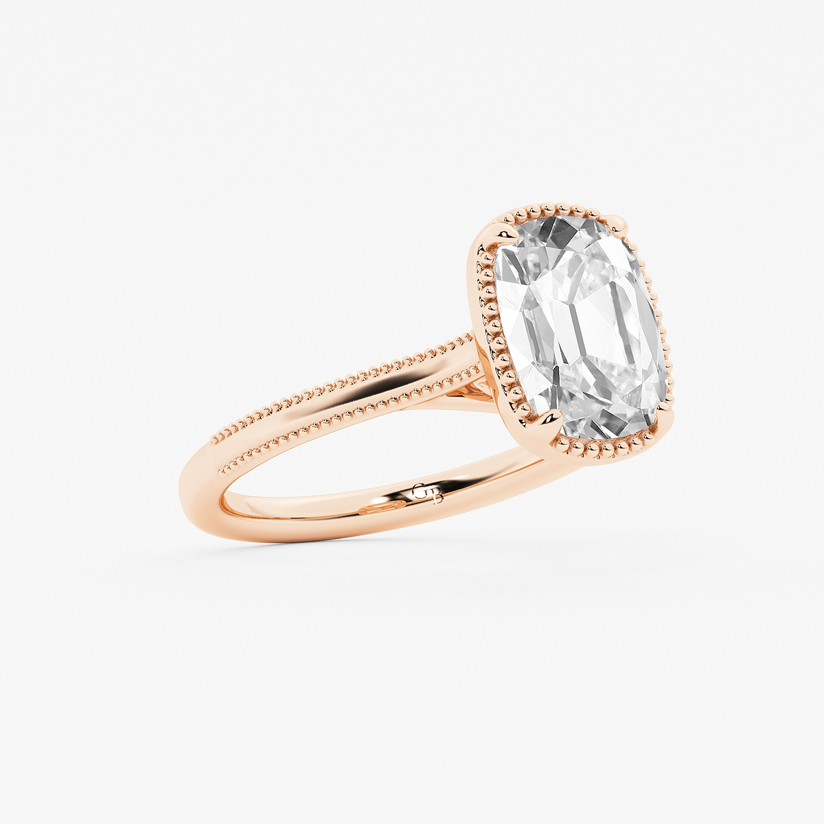 Additional Image 1 for  2 ctw Elongated Cushion Lab Grown Diamond Vintage Solitaire Engagement Ring
