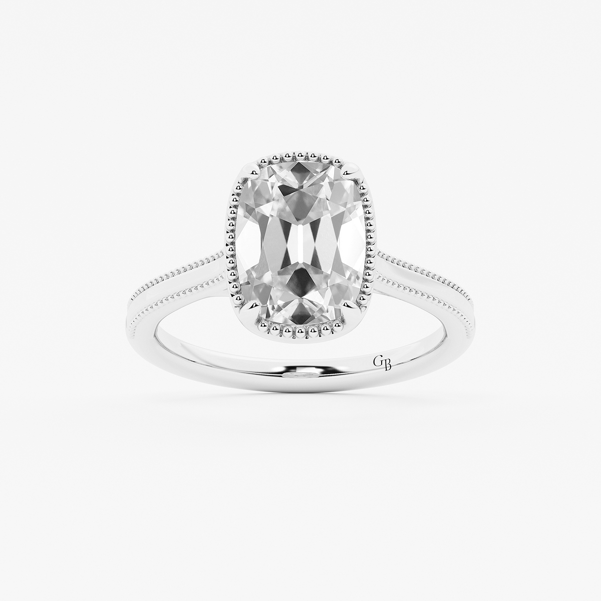4 ctw Elongated Cushion Lab Grown Diamond Vintage Solitaire Engagement Ring