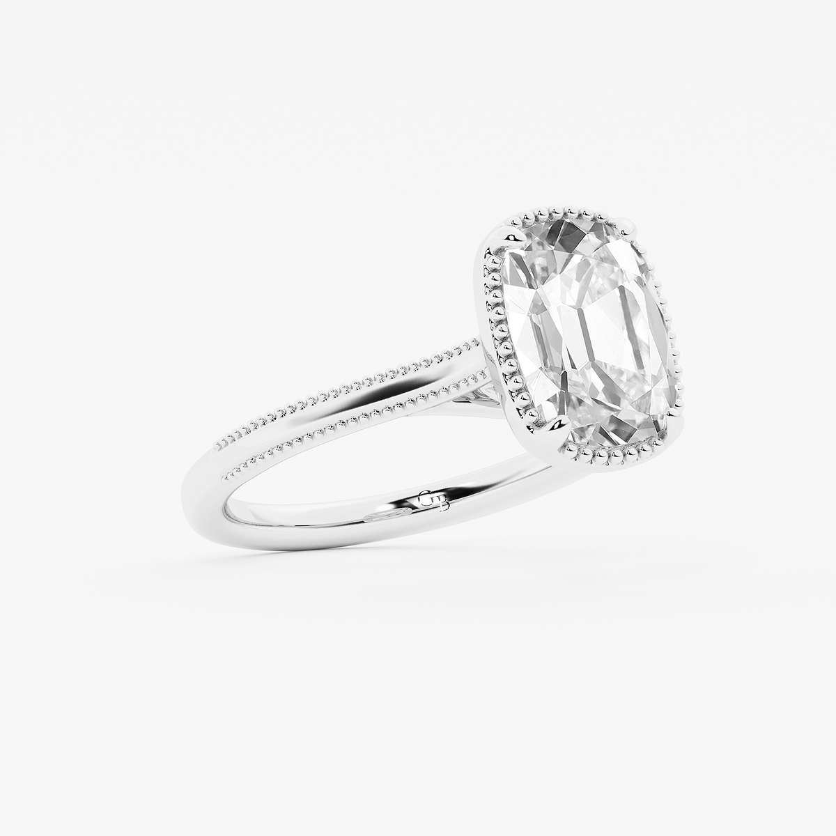Additional Image 1 for  4 ctw Elongated Cushion Lab Grown Diamond Vintage Solitaire Engagement Ring