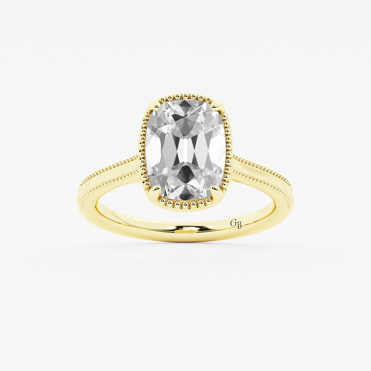 4 ctw Elongated Cushion Lab Grown Diamond Vintage Solitaire Engagement Ring