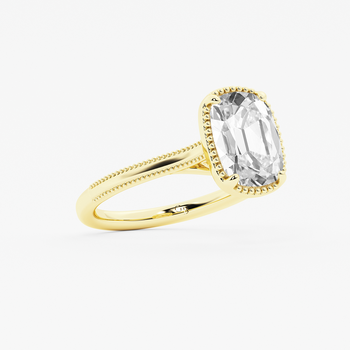 Additional Image 1 for  4 ctw Elongated Cushion Lab Grown Diamond Vintage Solitaire Engagement Ring