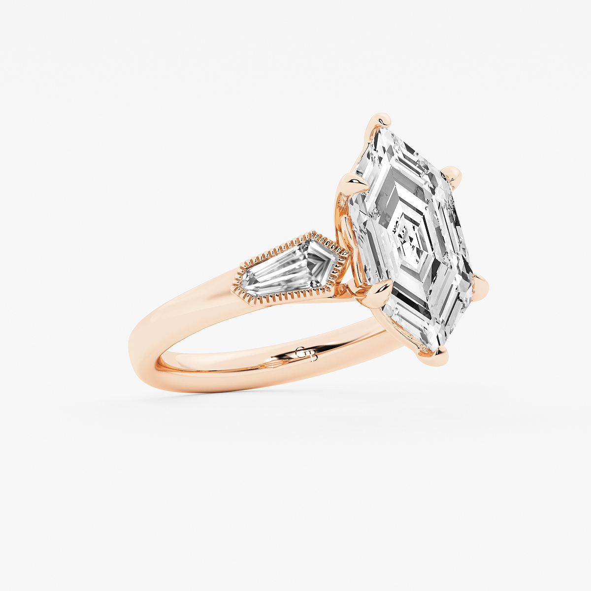 Additional Image 1 for  4 1/2 ctw Dutch Marquise Lab Grown Diamond Vintage Three Stone Engagement Ring