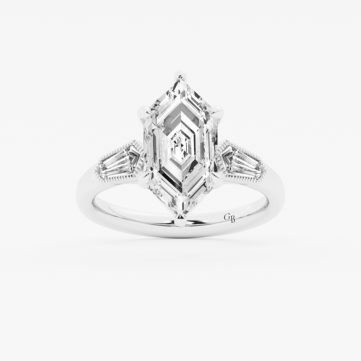 2 1/2 ctw Dutch Marquise Lab Grown Diamond Vintage Three Stone Engagement Ring