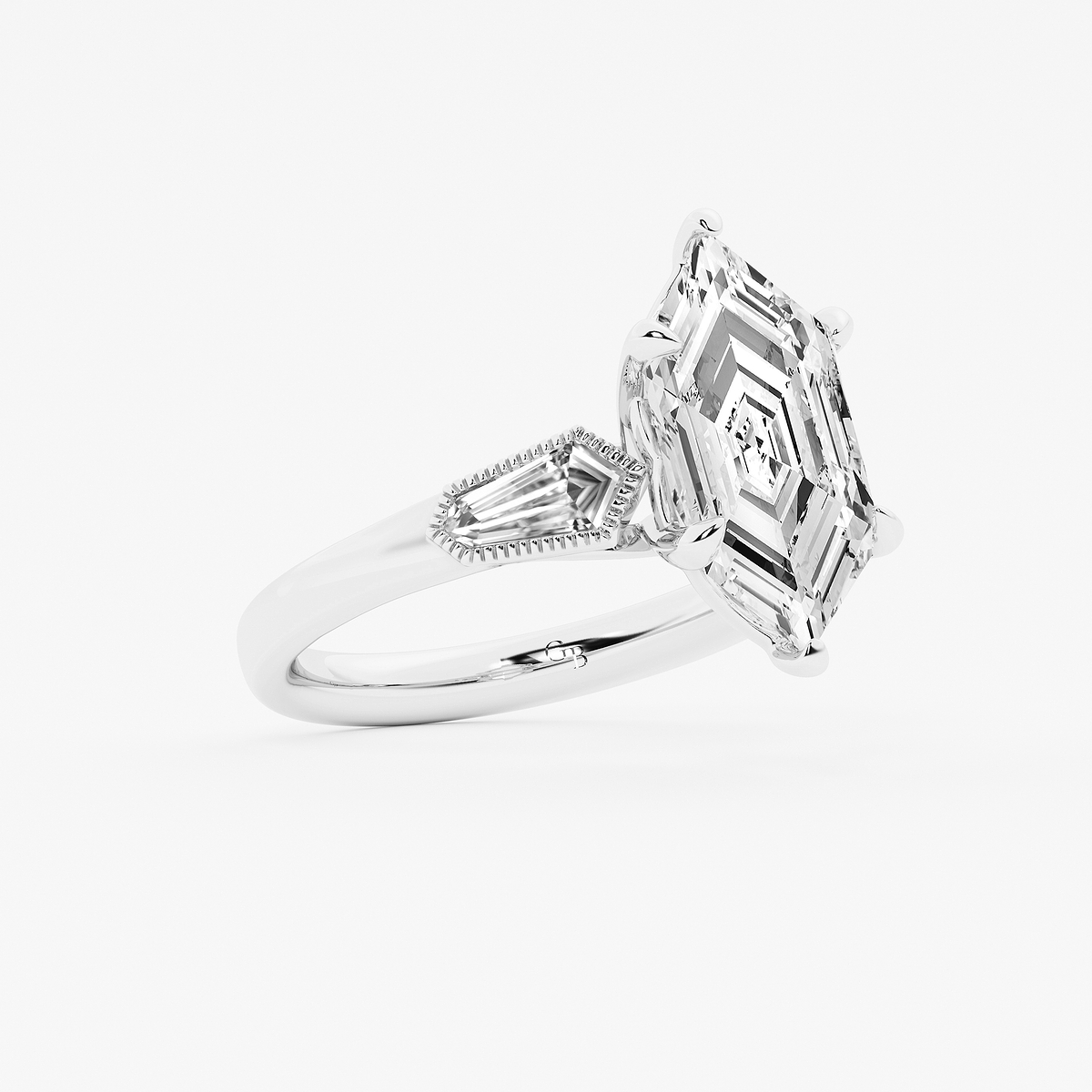 Additional Image 1 for  2 1/2 ctw Dutch Marquise Lab Grown Diamond Vintage Three Stone Engagement Ring