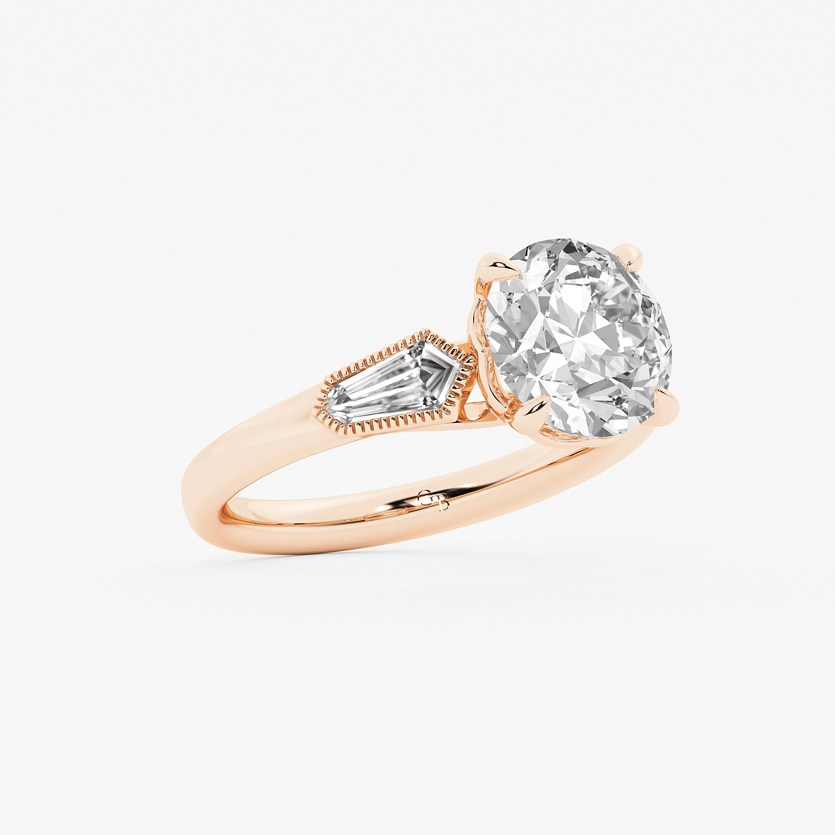 Additional Image 1 for  3 1/2 ctw Old European Cut Lab Grown Diamond Vintage Three Stone Engagement Ring