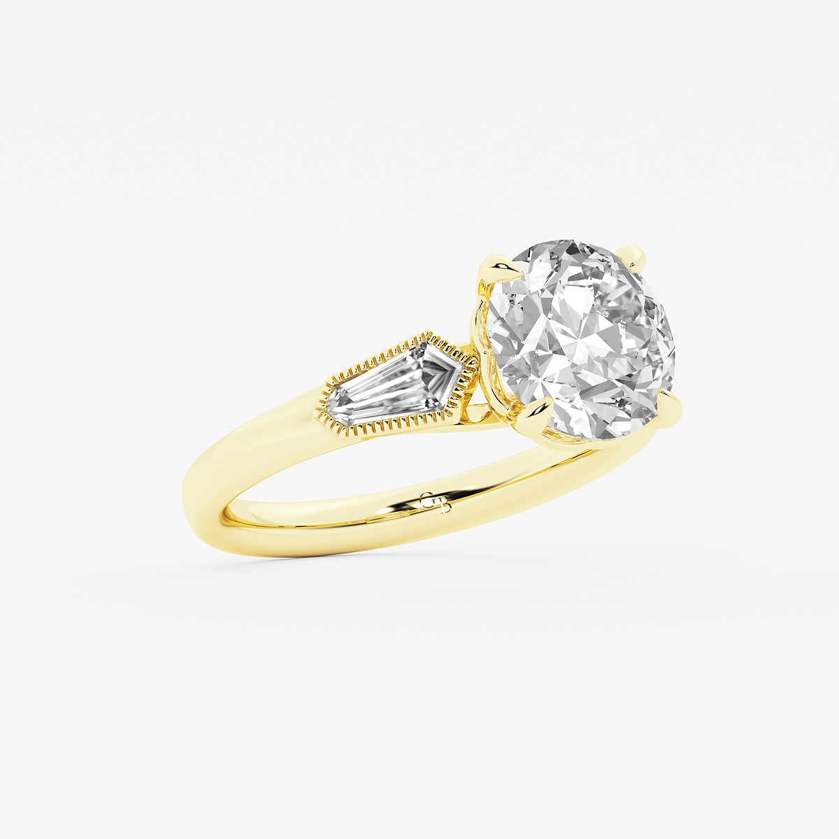 Additional Image 1 for  4 1/2 ctw Old European Cut Lab Grown Diamond Vintage Three Stone Engagement Ring