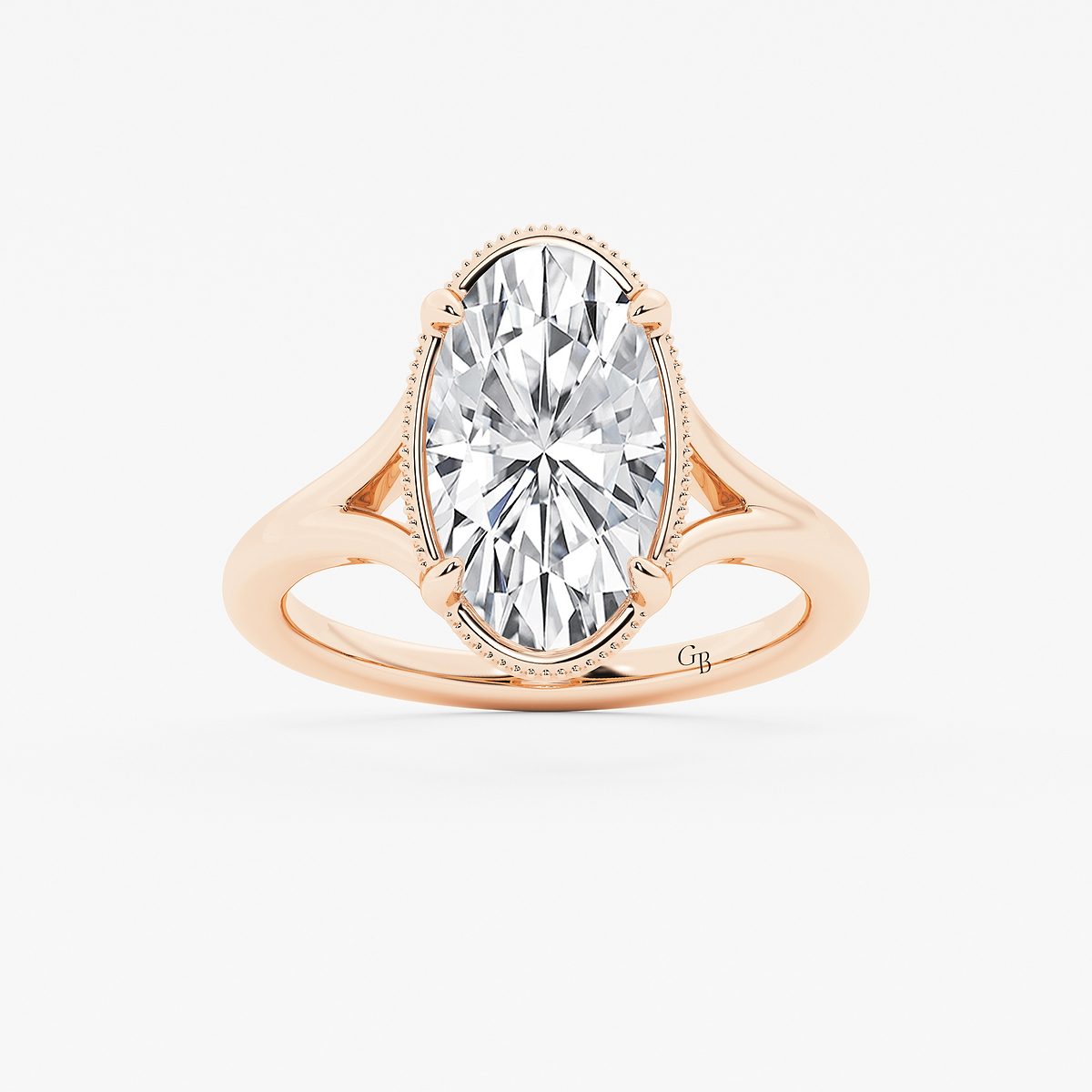 3 ctw Moval Lab Grown Diamond Vintage Solitaire Engagement Ring