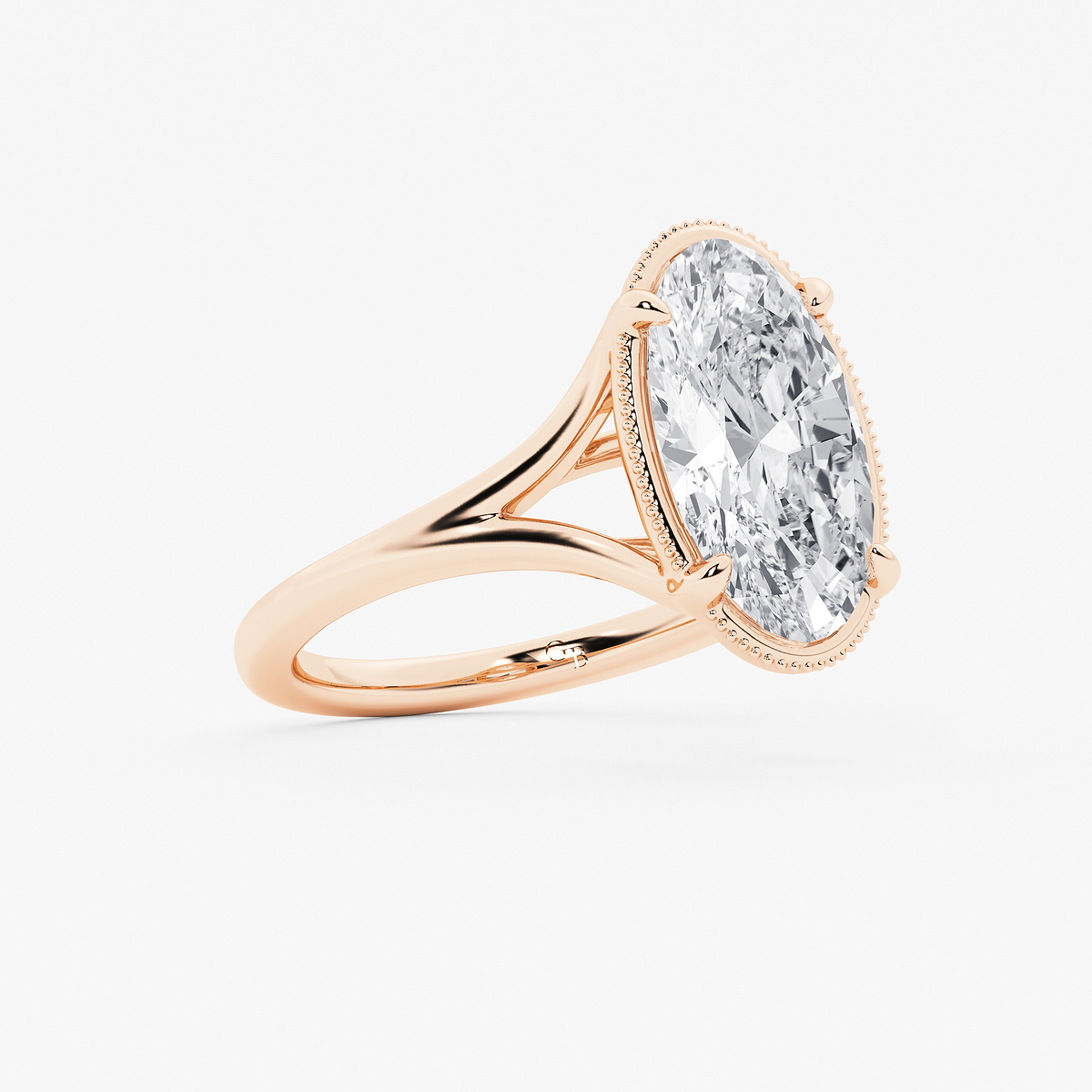 Additional Image 1 for  3 ctw Moval Lab Grown Diamond Vintage Solitaire Engagement Ring