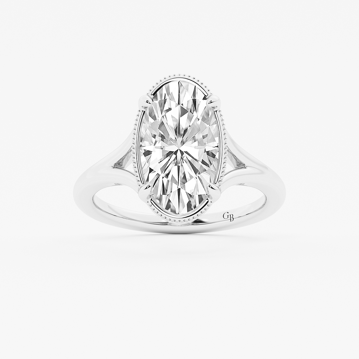 4 ctw Moval Lab Grown Diamond Vintage Solitaire Engagement Ring