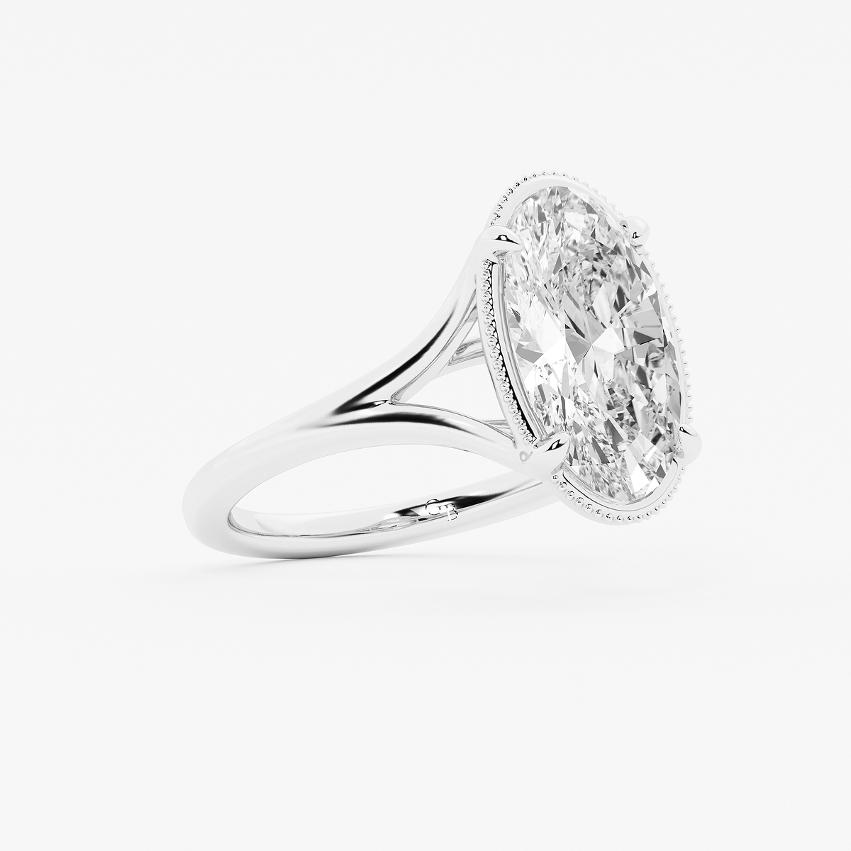 Additional Image 1 for  4 ctw Moval Lab Grown Diamond Vintage Solitaire Engagement Ring