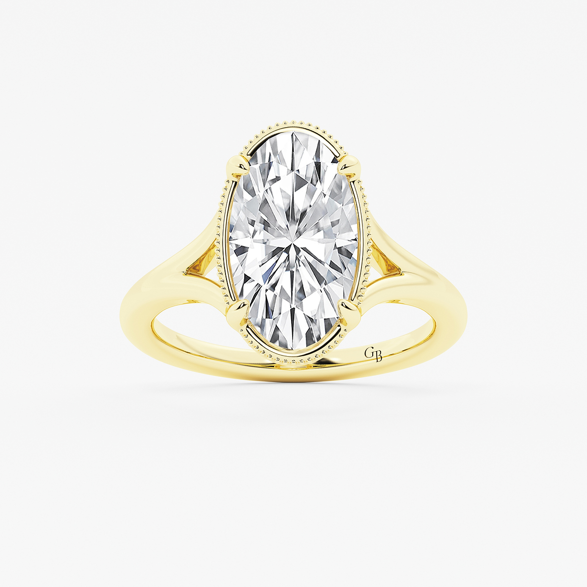 3 ctw Moval Lab Grown Diamond Vintage Solitaire Engagement Ring