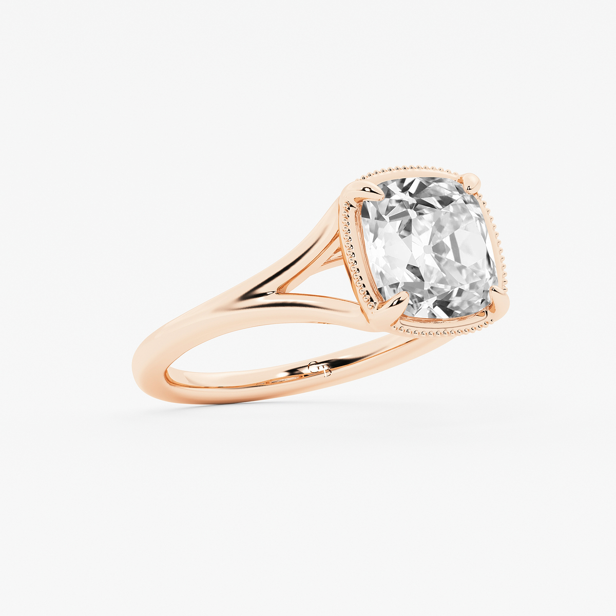 Additional Image 1 for  2 ctw Cushion Old Mine Cut Lab Grown Diamond Lab Grown Diamond Vintage Solitaire Engagement Ring