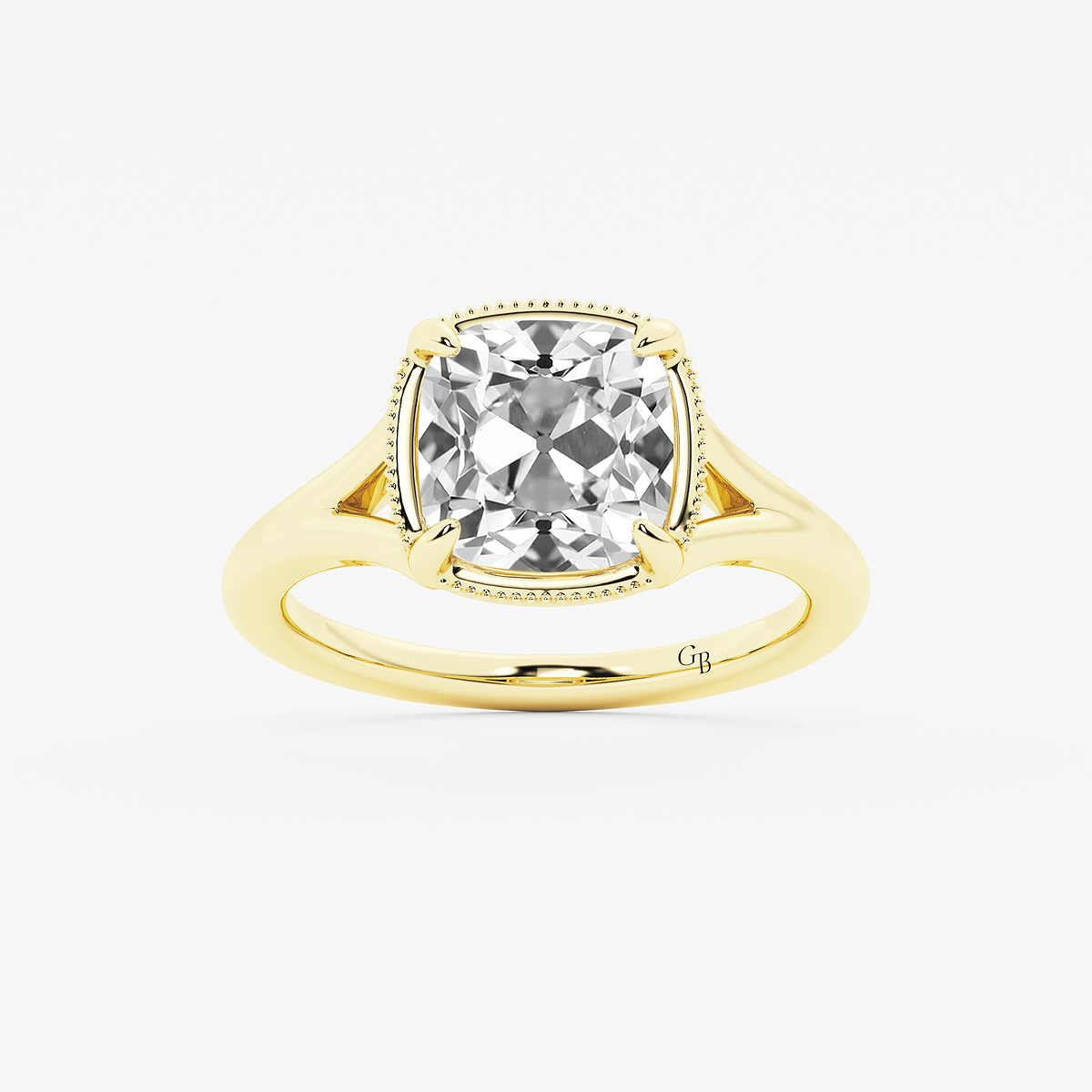 2 ctw Cushion Old Mine Cut Lab Grown Diamond Lab Grown Diamond Vintage Solitaire Engagement Ring