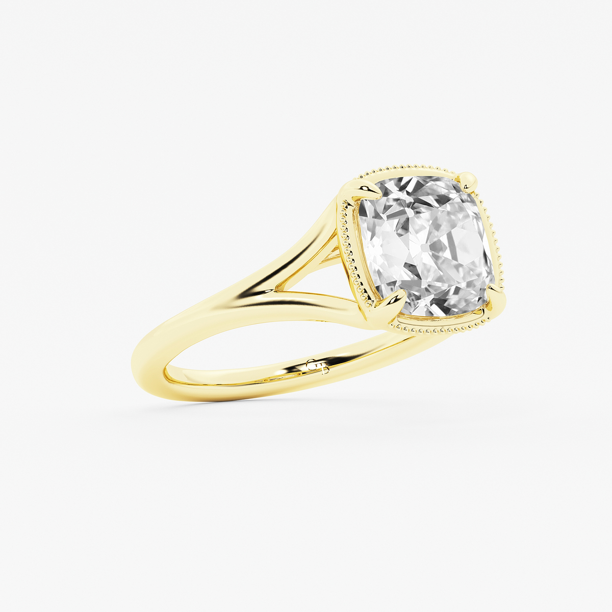 Additional Image 1 for  2 ctw Cushion Old Mine Cut Lab Grown Diamond Lab Grown Diamond Vintage Solitaire Engagement Ring