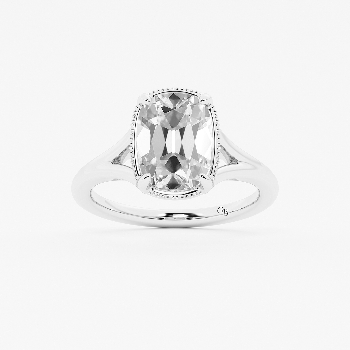 3 ctw Elongated Cushion Lab Grown Diamond Vintage Solitaire Engagement Ring