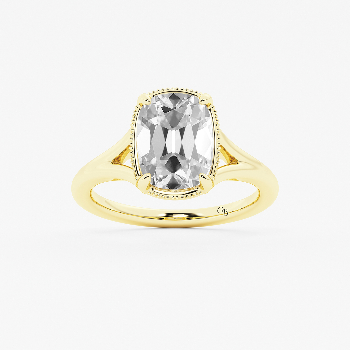 4 ctw Elongated Cushion Lab Grown Diamond Vintage Solitaire Engagement Ring