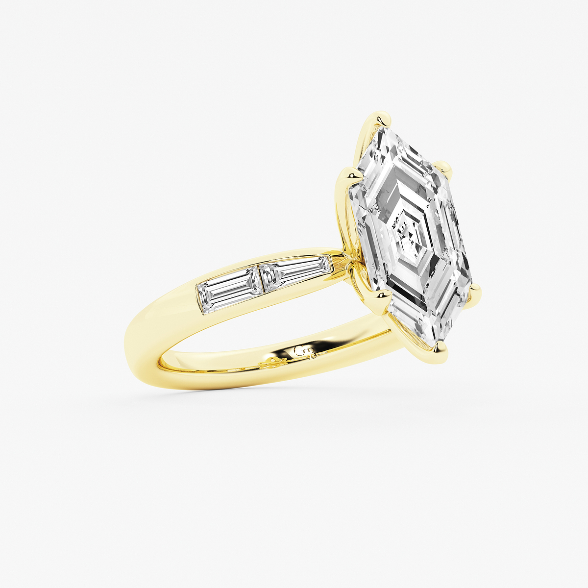 Additional Image 1 for  4 1/2 ctw Dutch Marquise Lab Grown Diamond Vintage Side Stone Engagement Ring