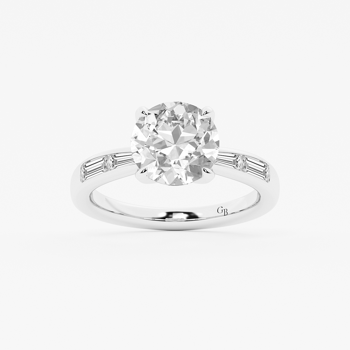 4 1/2 ctw Old European Cut Lab Grown Diamond Vintage Side Stone Engagement Ring