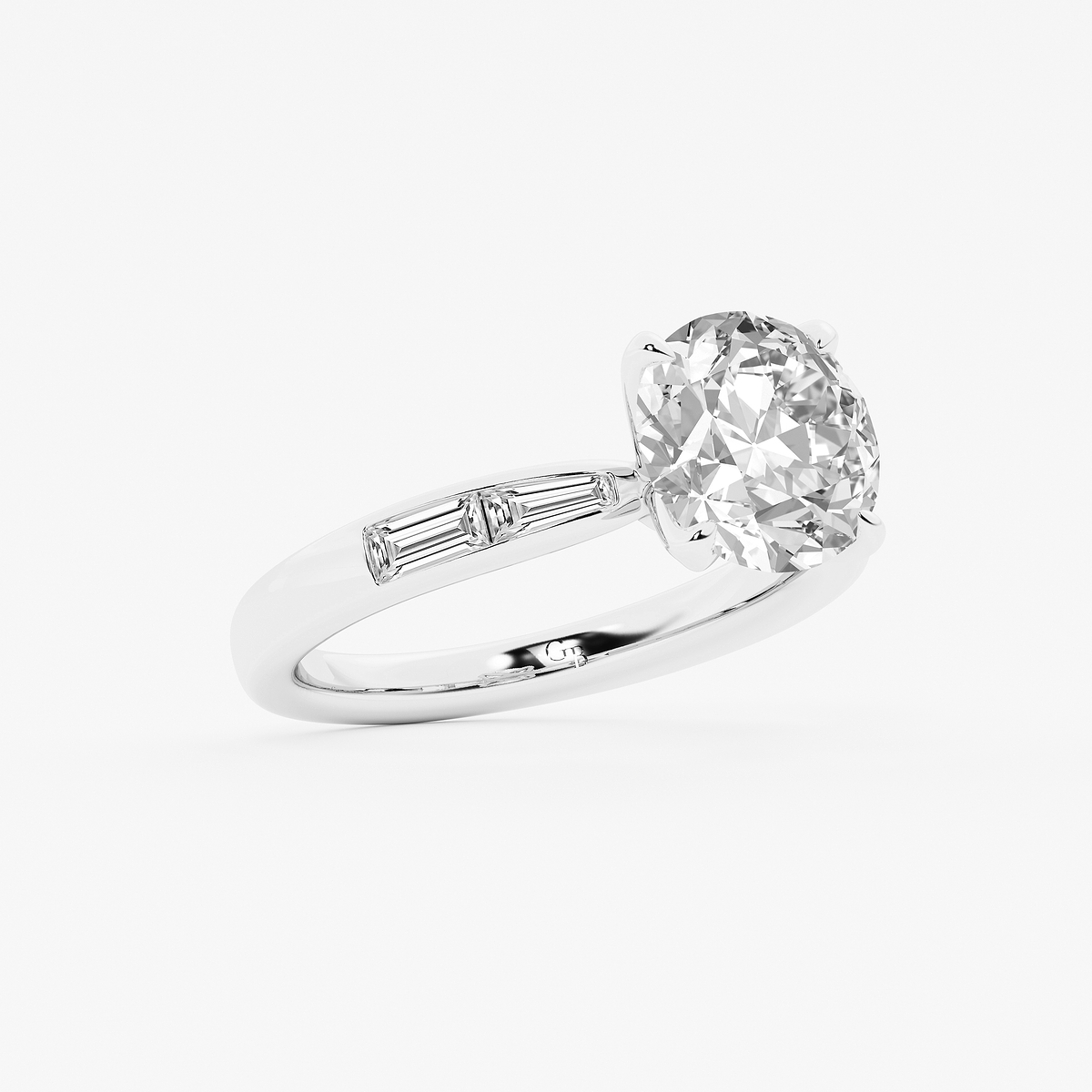 Additional Image 1 for  4 1/2 ctw Old European Cut Lab Grown Diamond Vintage Side Stone Engagement Ring