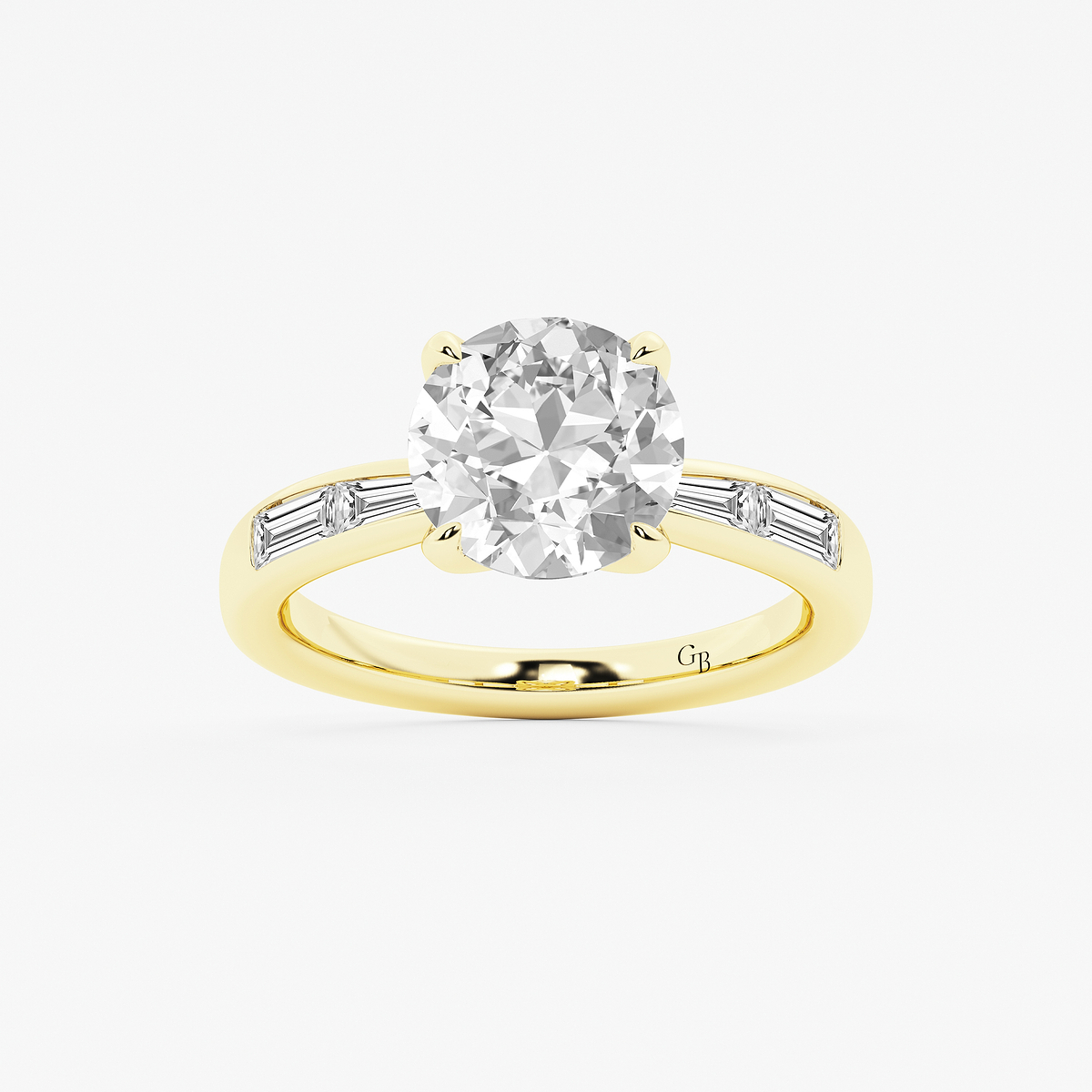 4 1/2 ctw Old European Cut Lab Grown Diamond Vintage Side Stone Engagement Ring
