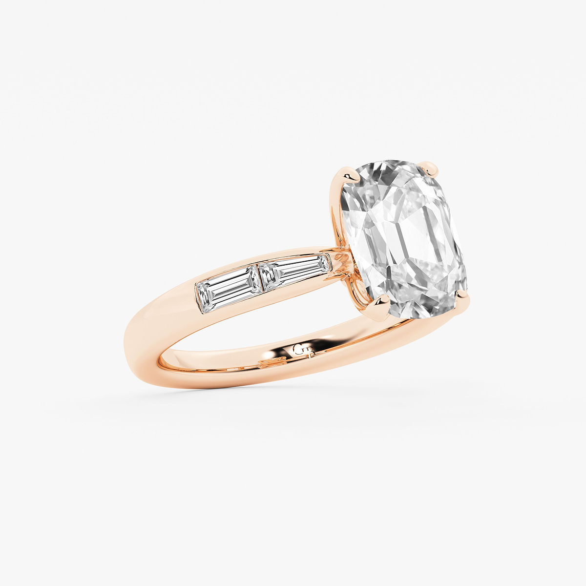 Additional Image 1 for  4 1/2 ctw Elongated Cushion Lab Grown Diamond Vintage Side Stone Engagement Ring