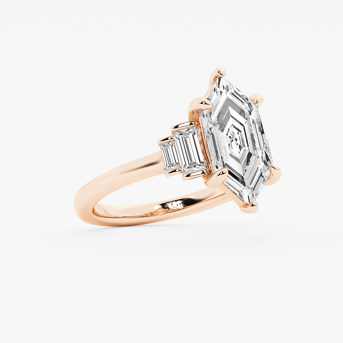 Additional Image 1 for  3 1/2 ctw Dutch Marquise Lab Grown Diamond Vintage Side Stone Engagement Ring