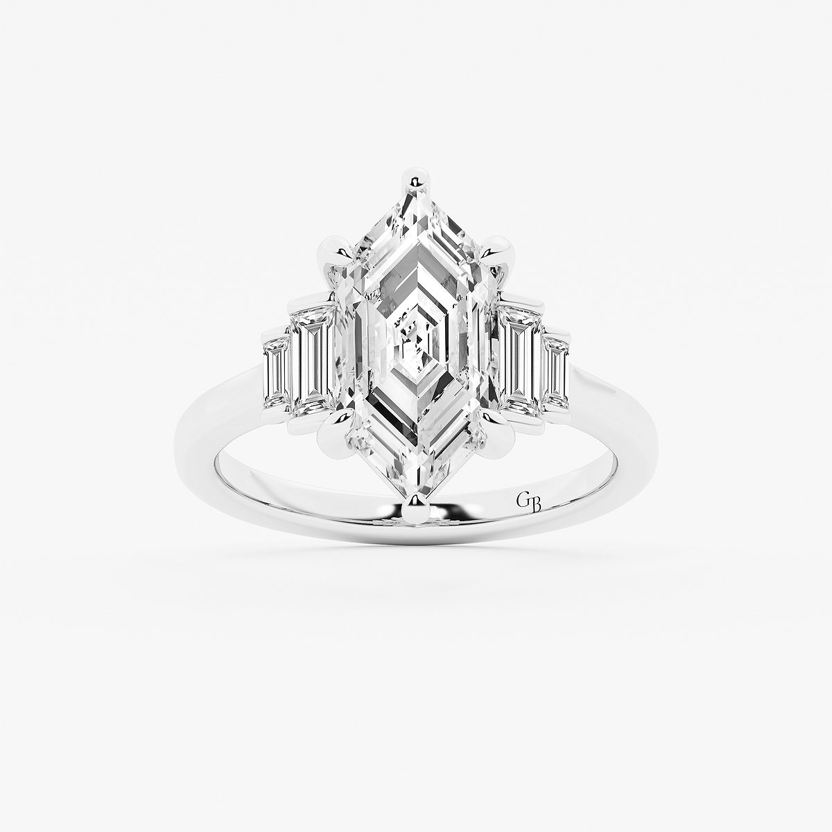 3 1/2 ctw Dutch Marquise Lab Grown Diamond Vintage Side Stone Engagement Ring