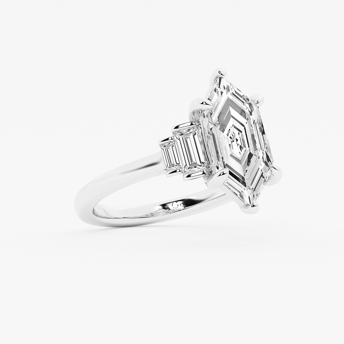 Additional Image 1 for  3 1/2 ctw Dutch Marquise Lab Grown Diamond Vintage Side Stone Engagement Ring
