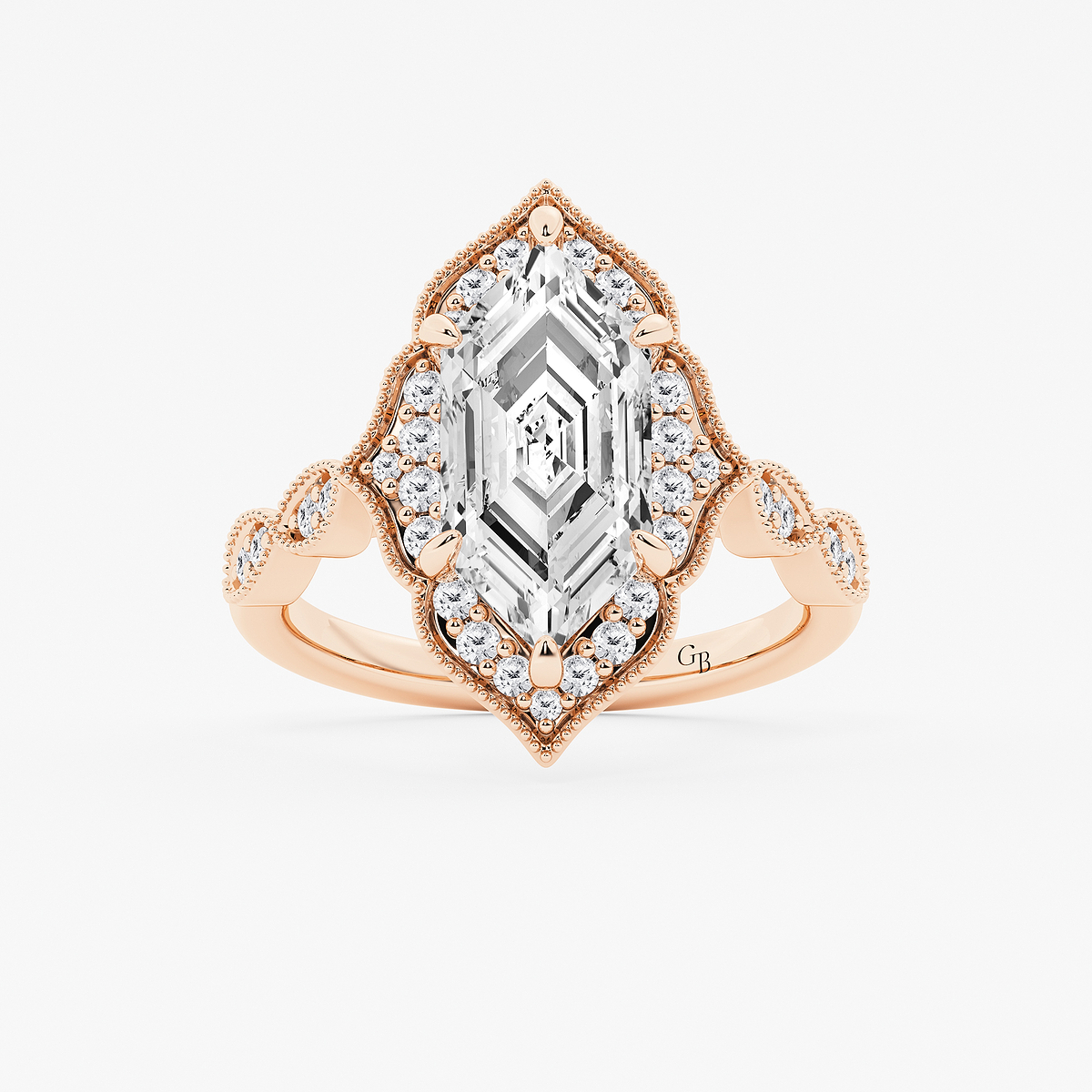 3 1/3 ctw Dutch Marquise Lab Grown Diamond Twisted Vintage Side Stone Engagement Ring