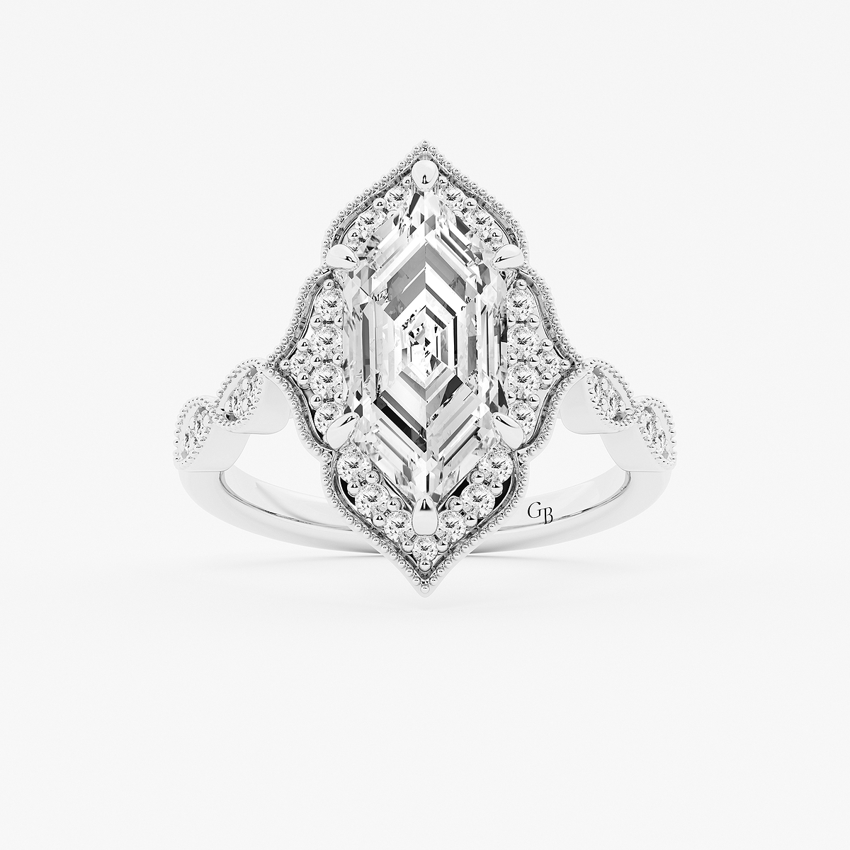 4 1/3 ctw Dutch Marquise Lab Grown Diamond Twisted Vintage Side Stone Engagement Ring