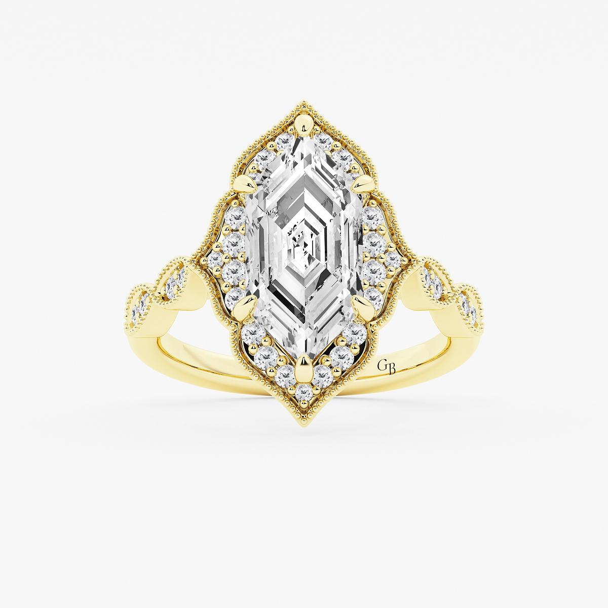 3 1/3 ctw Dutch Marquise Lab Grown Diamond Twisted Vintage Side Stone Engagement Ring