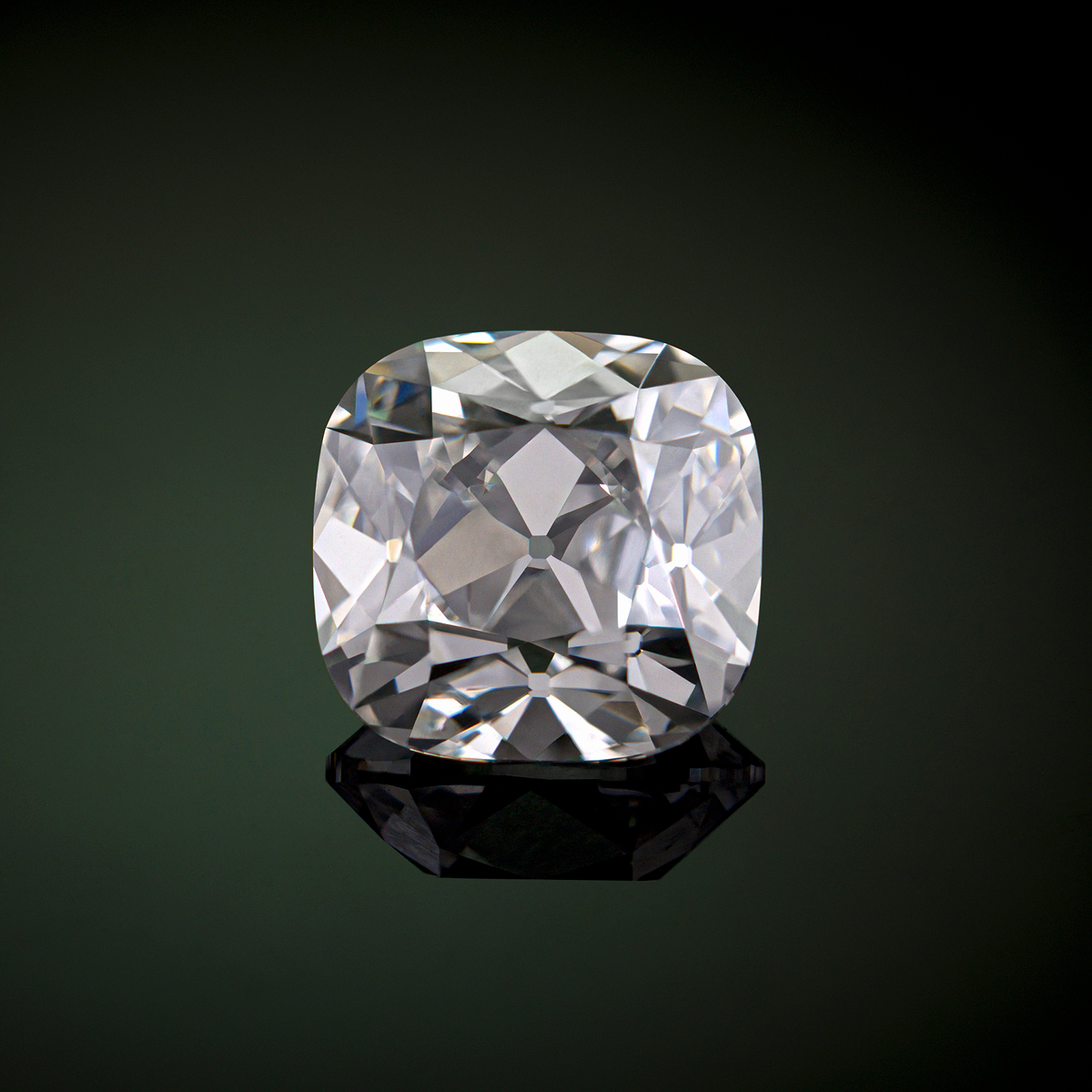 Additional Image 2 for  2 1/2 ctw Cushion Old Mine Cut Lab Grown Diamond Lab Grown Diamond Vintage Three Stone Engagement Ring