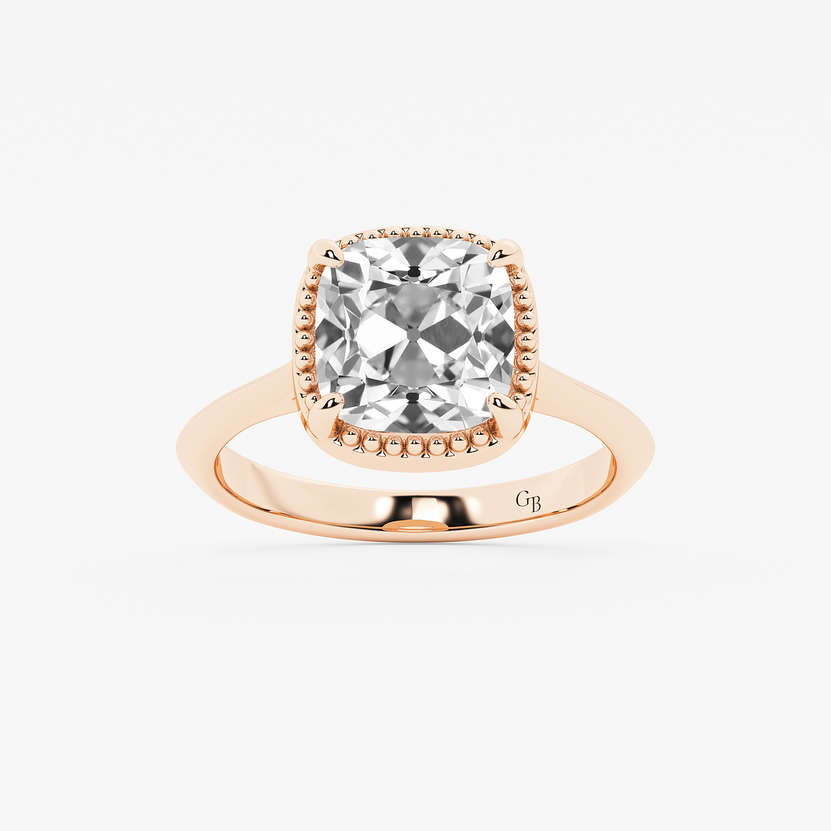 2 ctw Cushion Old Mine Cut Lab Grown Diamond Lab Grown Diamond Vintage Solitaire Engagement Ring