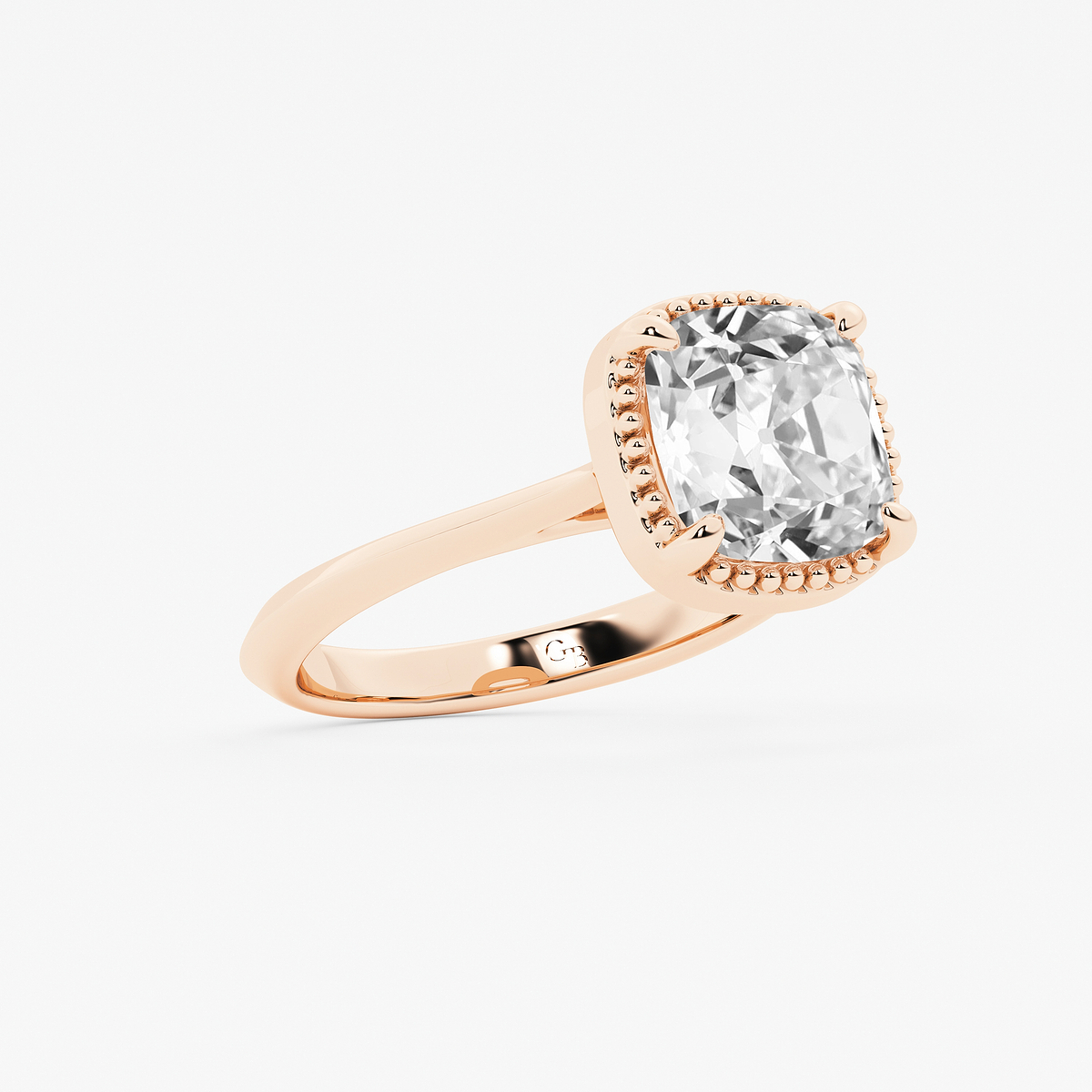 Additional Image 1 for  2 ctw Cushion Old Mine Cut Lab Grown Diamond Lab Grown Diamond Vintage Solitaire Engagement Ring