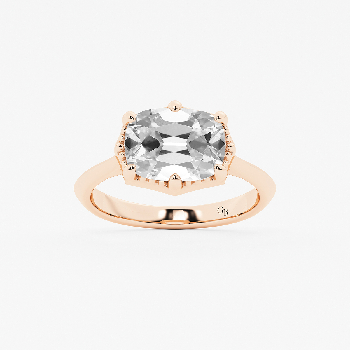 3 ctw Elongated Cushion Lab Grown Diamond Vintage Solitaire Engagement Ring