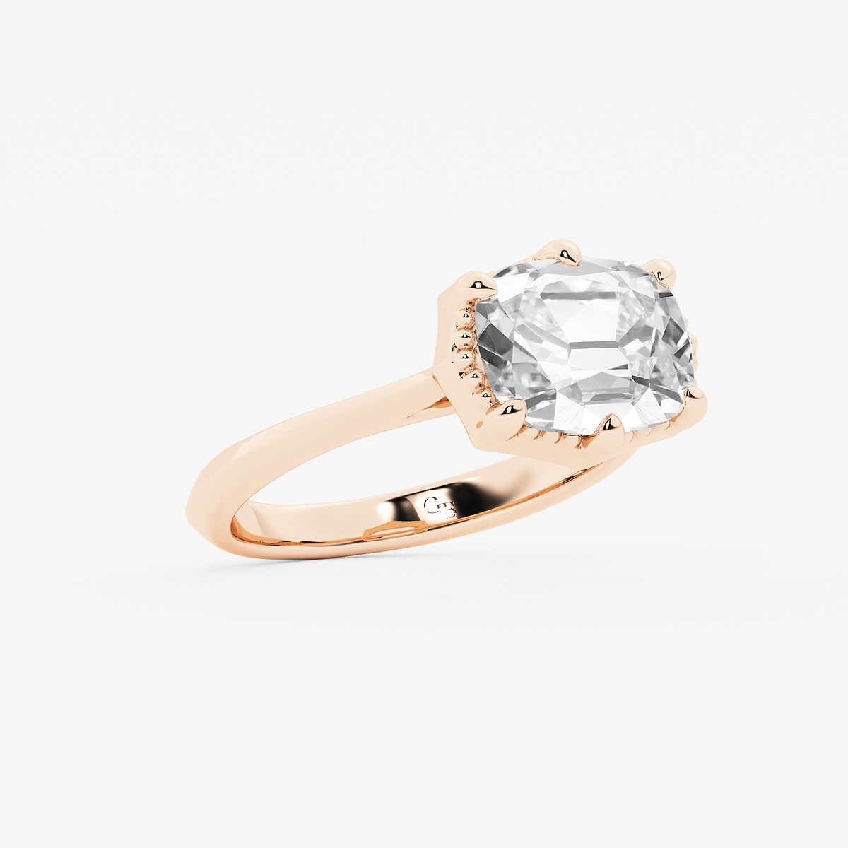 Additional Image 1 for  3 ctw Elongated Cushion Lab Grown Diamond Vintage Solitaire Engagement Ring