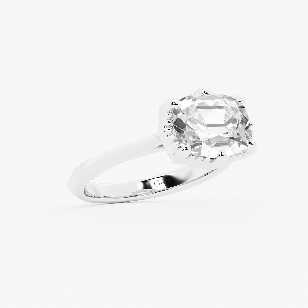 Additional Image 1 for  3 ctw Elongated Cushion Lab Grown Diamond Vintage Solitaire Engagement Ring
