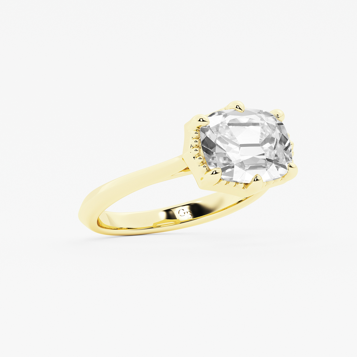 Additional Image 1 for  3 ctw Elongated Cushion Lab Grown Diamond Vintage Solitaire Engagement Ring