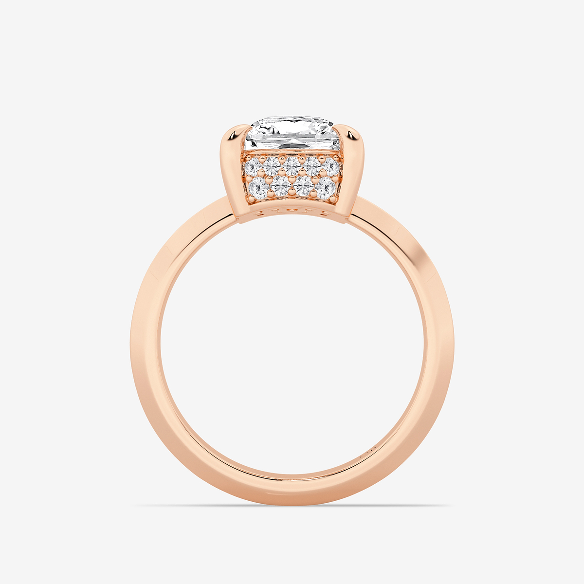 Additional Image 1 for  3 1/3 ctw Elongated Cushion Lab Grown Diamond Vintage Double Row Hidden Halo Engagement Ring