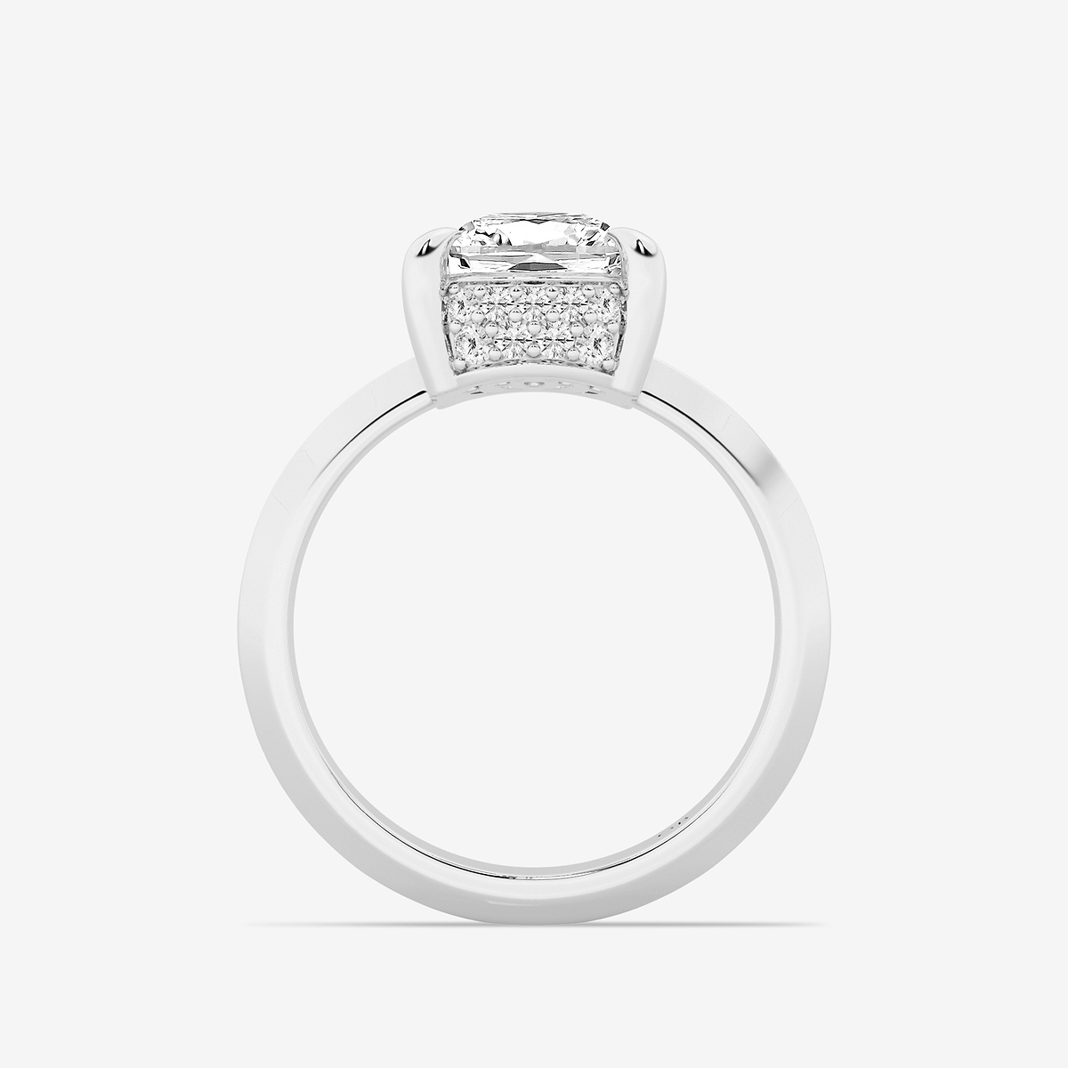 Additional Image 1 for  4 1/3 ctw Elongated Cushion Lab Grown Diamond Vintage Double Row Hidden Halo Engagement Ring