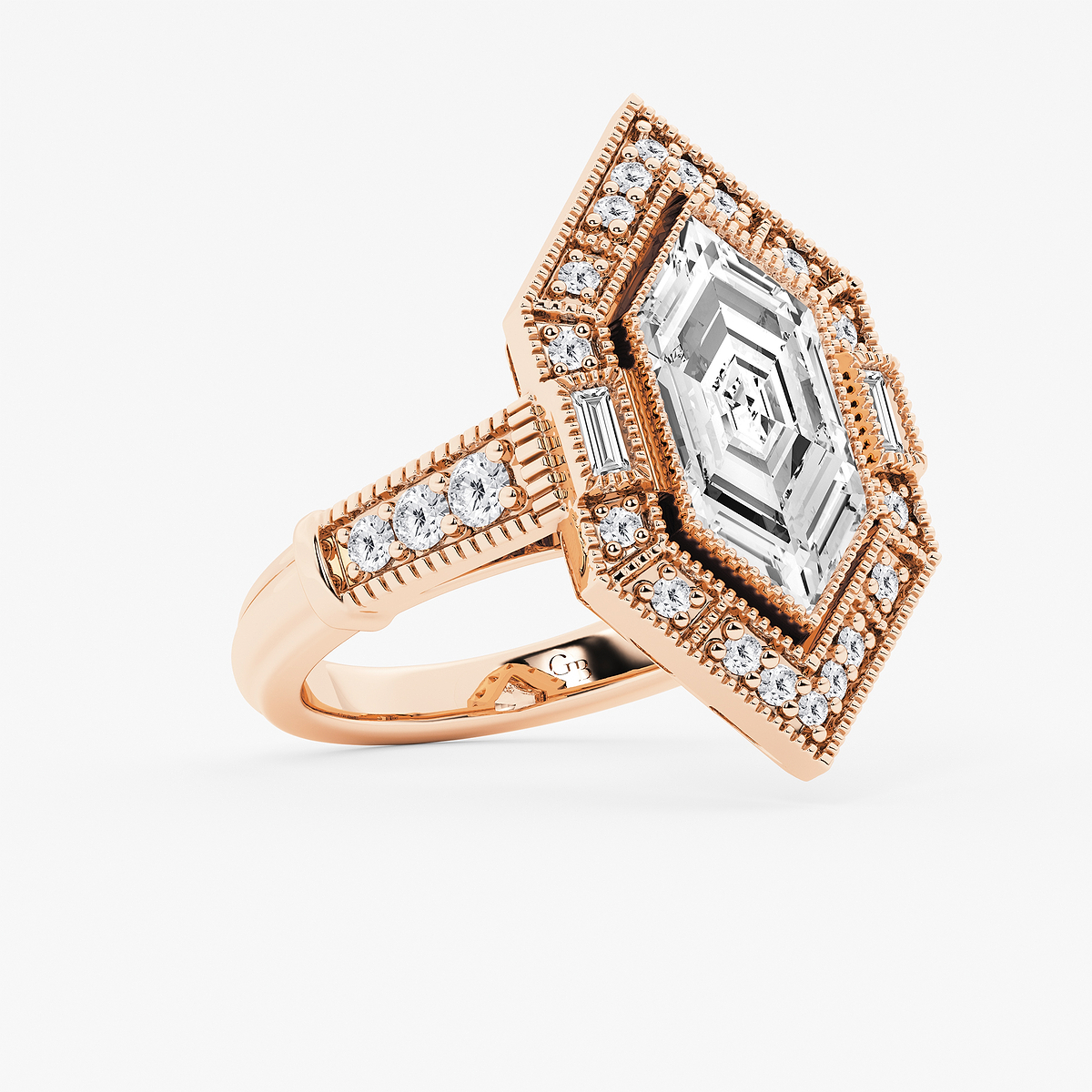 Additional Image 1 for  4 1/2 ctw Dutch Marquise Lab Grown Diamond Vintage Halo Engagement Ring