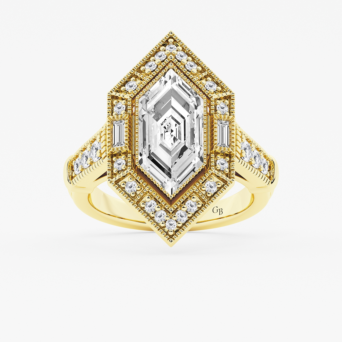 2 1/2 ctw Dutch Marquise Lab Grown Diamond Vintage Halo Engagement Ring