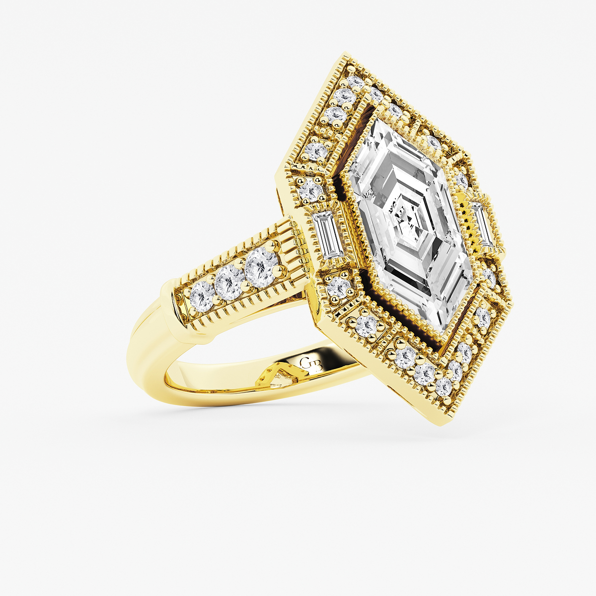 Additional Image 1 for  2 1/2 ctw Dutch Marquise Lab Grown Diamond Vintage Halo Engagement Ring