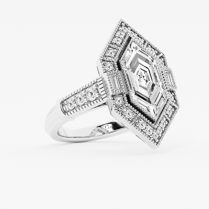 Anne - 2 1/2 ctw Dutch Marquise Lab Grown Diamond Vintage Halo Engagement Ring