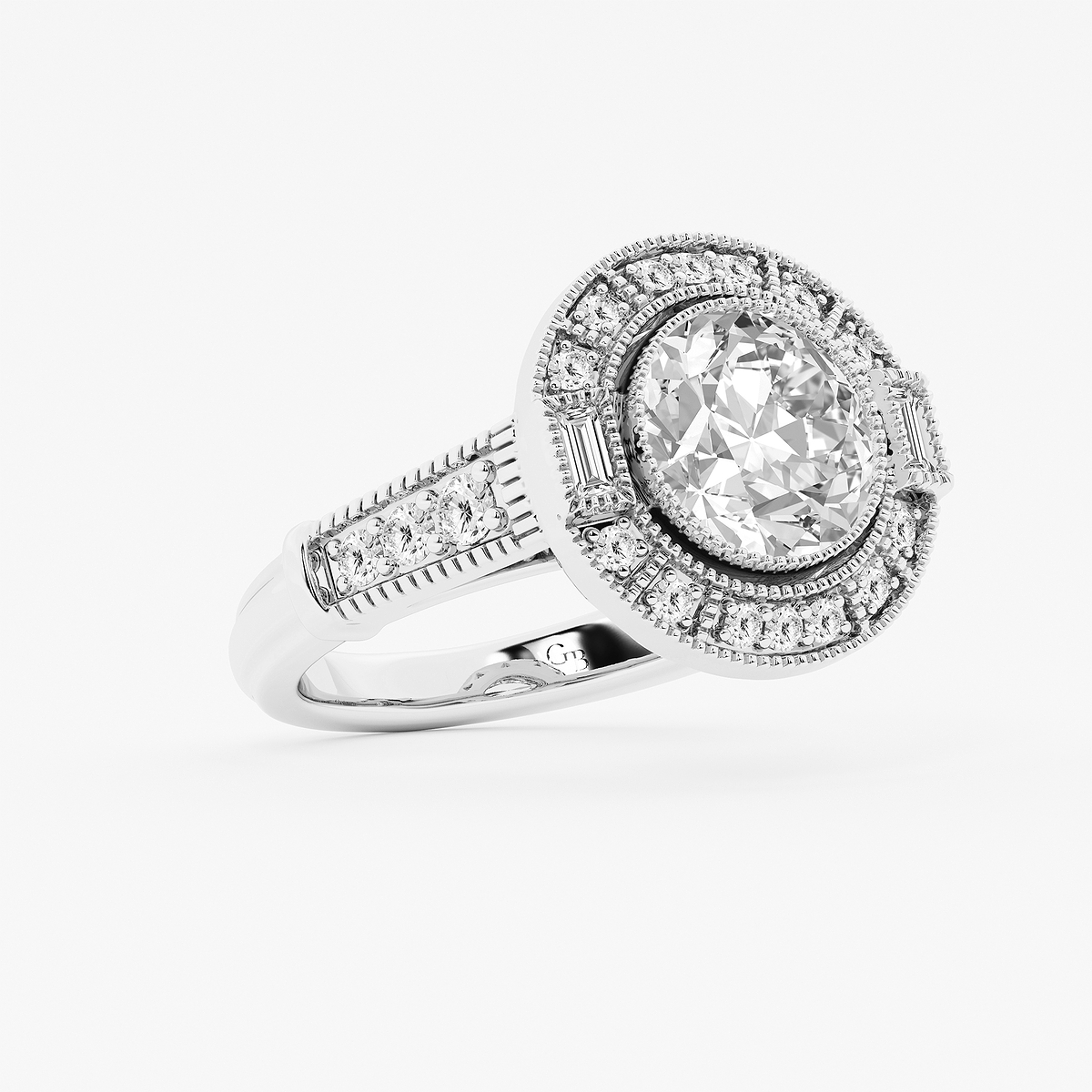 Additional Image 1 for  4 1/2 ctw Old European Cut Lab Grown Diamond Vintage Halo Engagement Ring